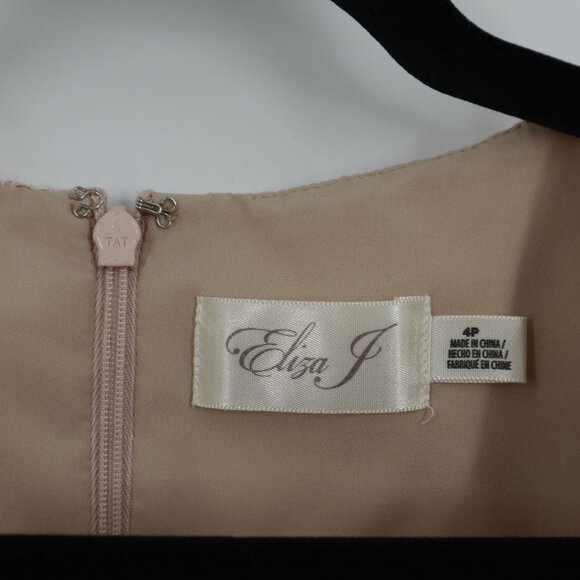 Eliza J Bell Sleeve Lace Dress Womens 4P Blush Coquette Party Event Twee Holiday - Picture 2 of 11